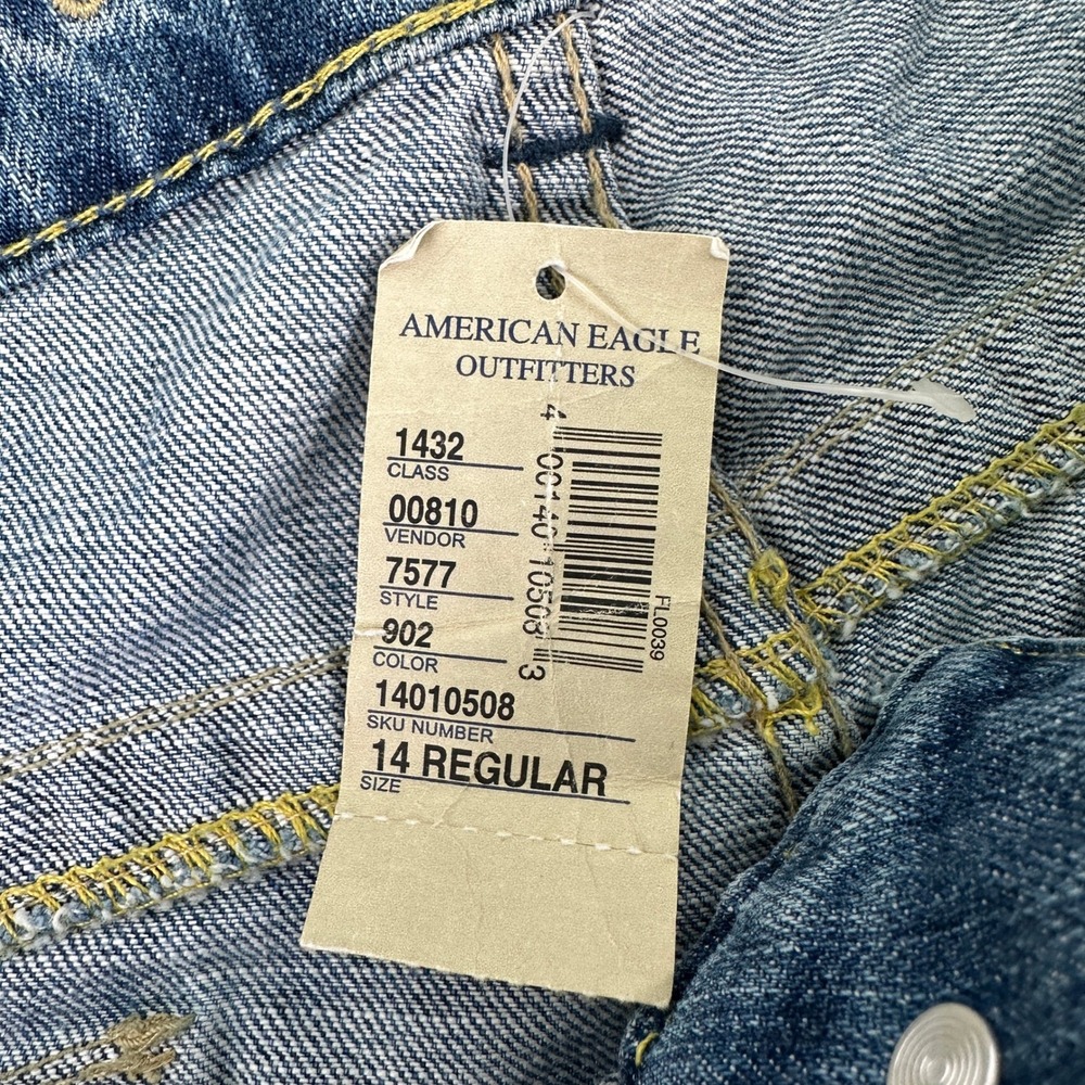 NWT American Eagle Jeans Women 14 Boyfriend Distressed Low Rise Wide Leg Flare - Picture 6 of 13